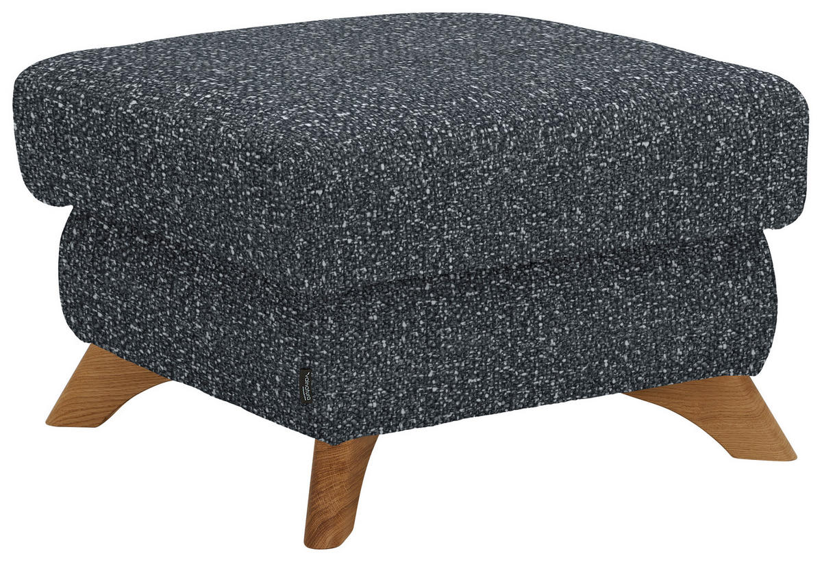 HOCKER in Textil Dunkelgrau  - Eichefarben/Dunkelgrau, Modern, Holz/Textil (65/47/65cm) - Valnatura