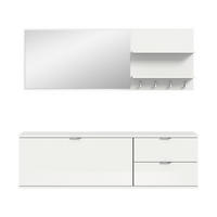 GARDEROBE 4-teilig  in 144/193/32 cm  - Weiß Hochglanz/Weiß, Design, Holzwerkstoff (144/193/32cm) - Livetastic