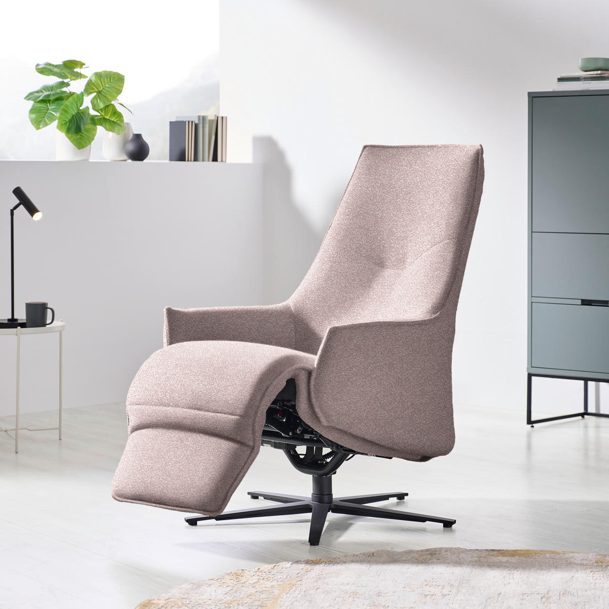 RELAXSESSEL in Textil Rosa  - Anthrazit/Rosa, Design, Textil/Metall (70/112/85cm) - Himolla Komfortklass