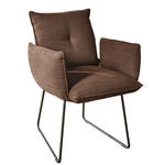 ARMLEHNSTUHL  in Stahl Struktur  - Schwarz/Kupferfarben, Design, Textil/Metall (65/90/70cm) - Dieter Knoll