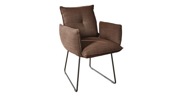 ARMLEHNSTUHL  in Stahl Struktur  - Schwarz/Kupferfarben, Design, Textil/Metall (65/90/70cm) - Dieter Knoll