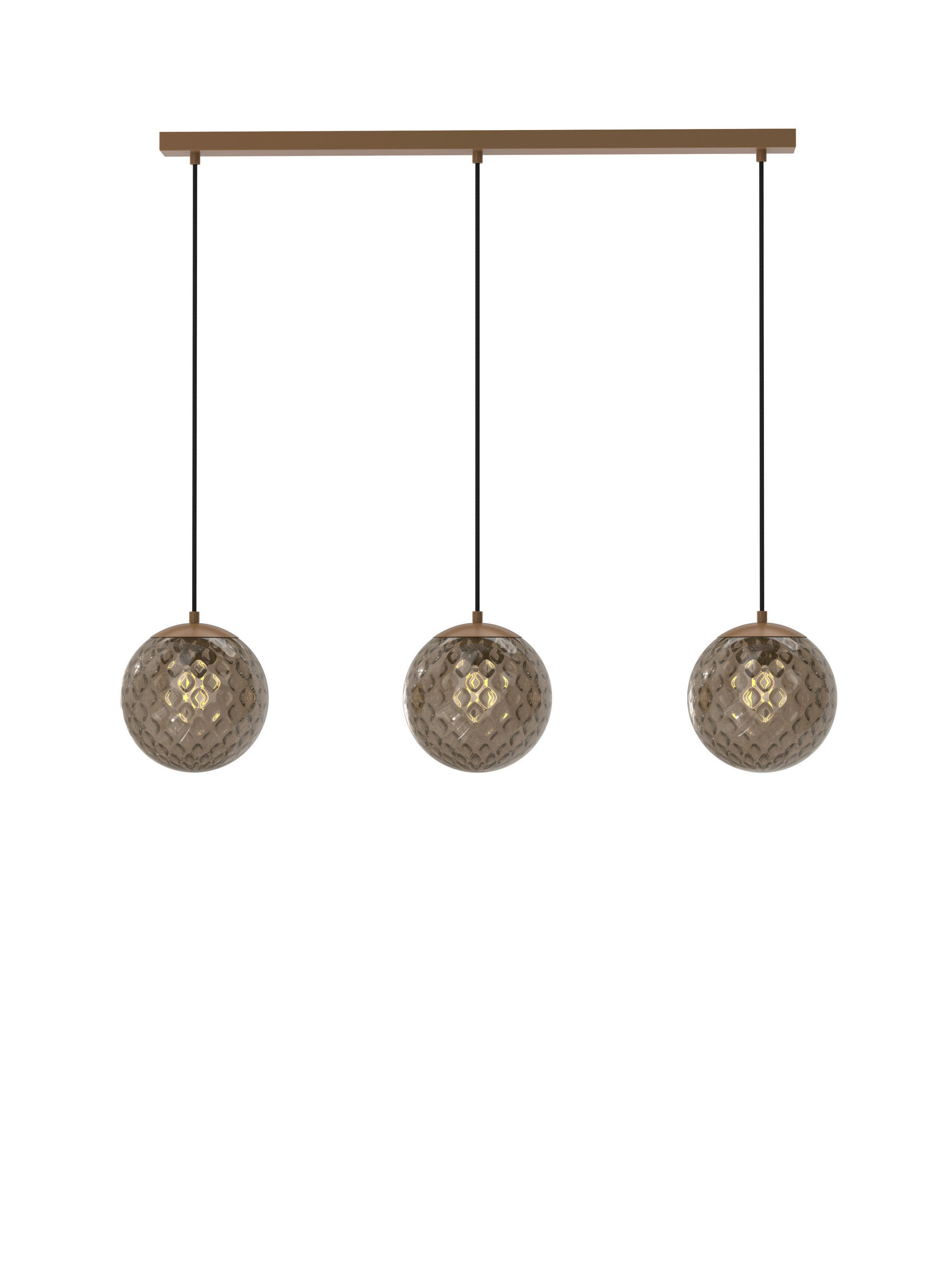 HÄNGELEUCHTE Kastav 96/20/110 cm  - Braun/Bronzefarben, Design, Glas/Metall (96/20/110cm) - Novel