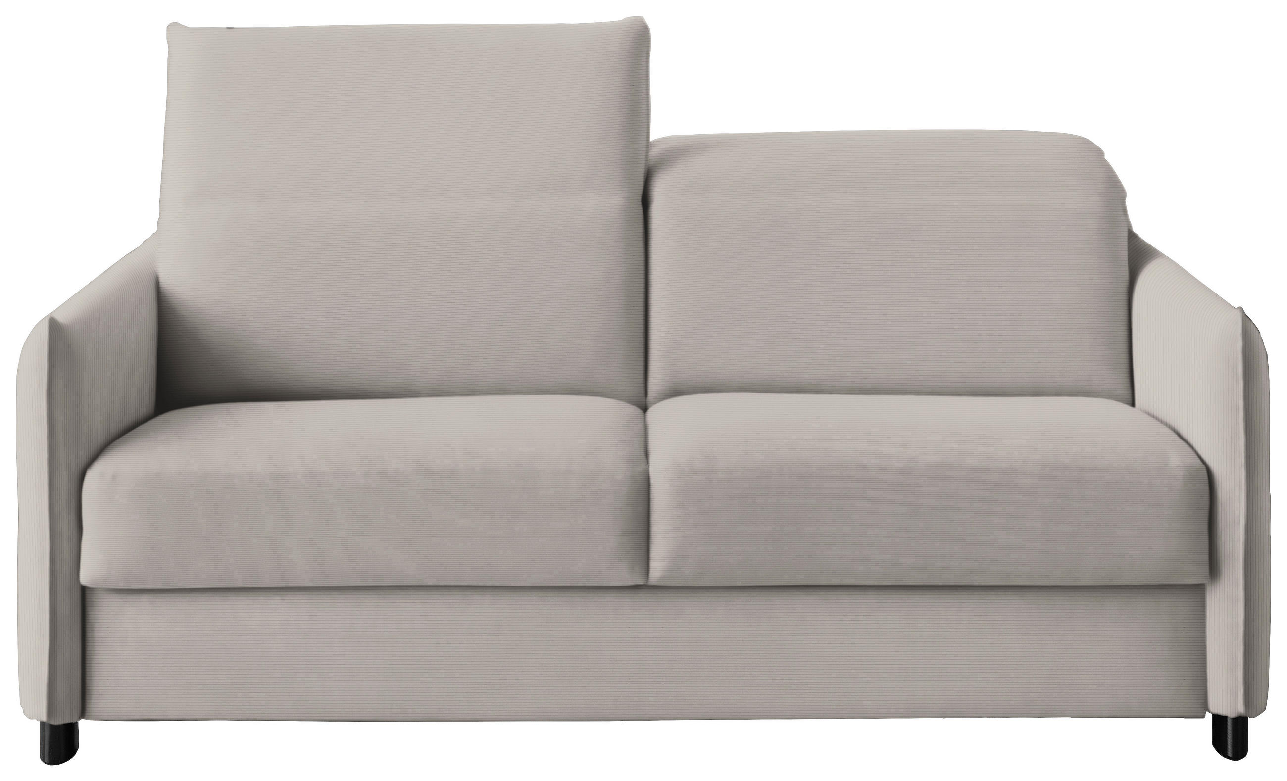 SCHLAFSOFA Cord, Velours Beige Typenauswahl, Fussart wählbar, Stoffauswahl, Armteilvarianten, Hocker erhältlich, Armteil links, Armteil rechts  - Beige/Schwarz, Konventionell, Textil/Metall (188/84-105/100cm) - Bali