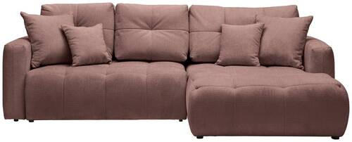 ECKSOFA in Chenille Braun  - Schwarz/Braun, Modern, Kunststoff/Textil (276/172cm) - Hom`in
