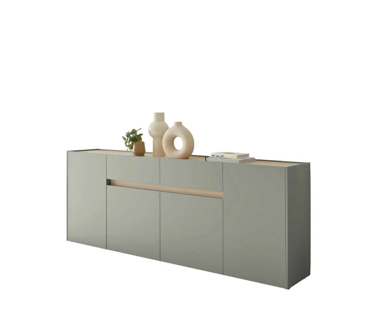 SIDEBOARD  223/86/40 cm 2 Schublade(n)  - Eichefarben/Schwarz, Design, Holzwerkstoff/Kunststoff (223/86/40cm) - Modante