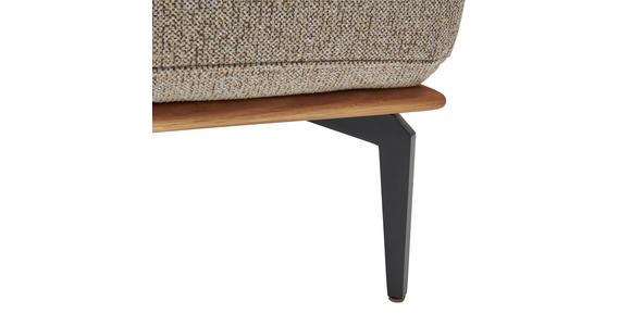 ECKSOFA  in Flachgewebe Hellbraun  314/176 cm  - Hellbraun/Schwarz, Natur, Holz/Textil (314/176cm) - Valnatura