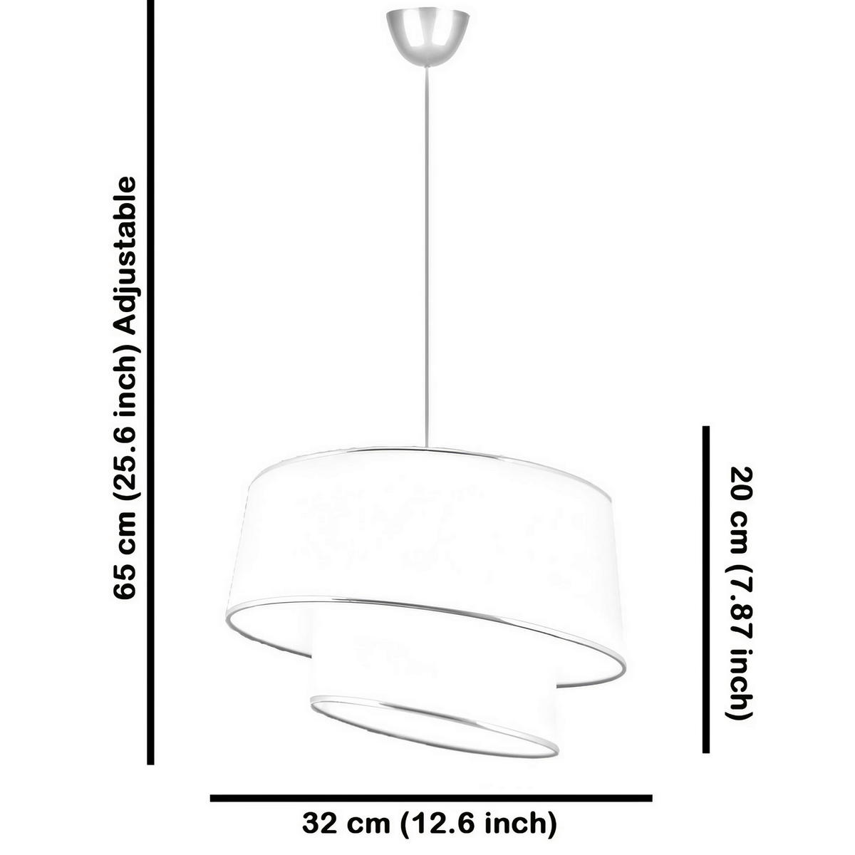 ZÁVĚSNÉ SVÍTIDLO, 32/65 cm  - šedá, Design, kov/textil (32/65cm) - P & B