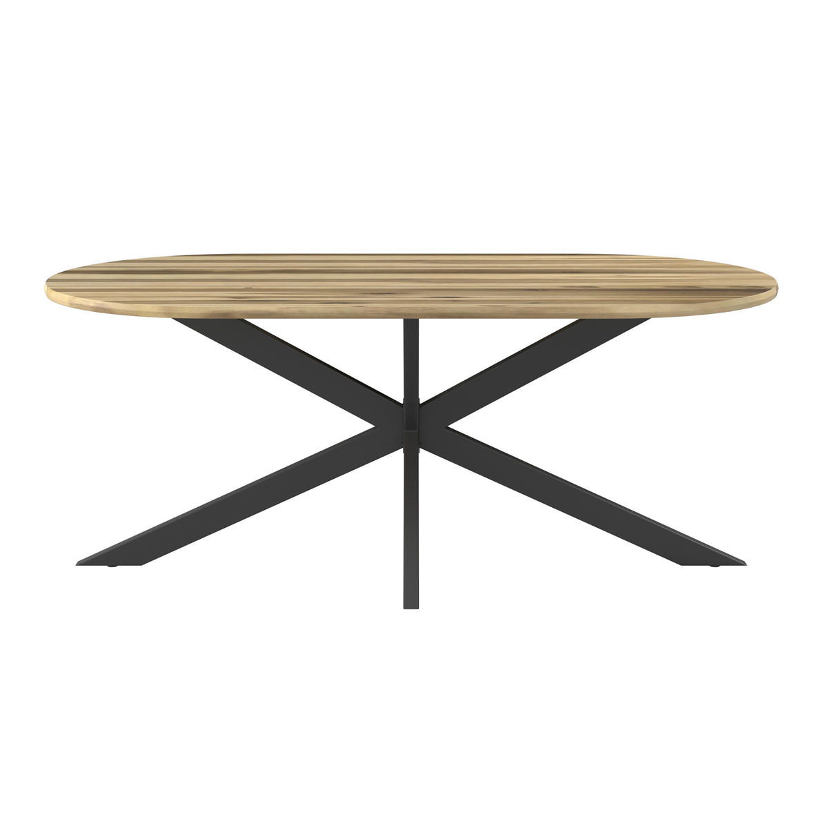 GARTENTISCH Holz, Metall oval  - Akaziefarben, MODERN, Holz/Metall (200/76/100cm) - Ambia Garden