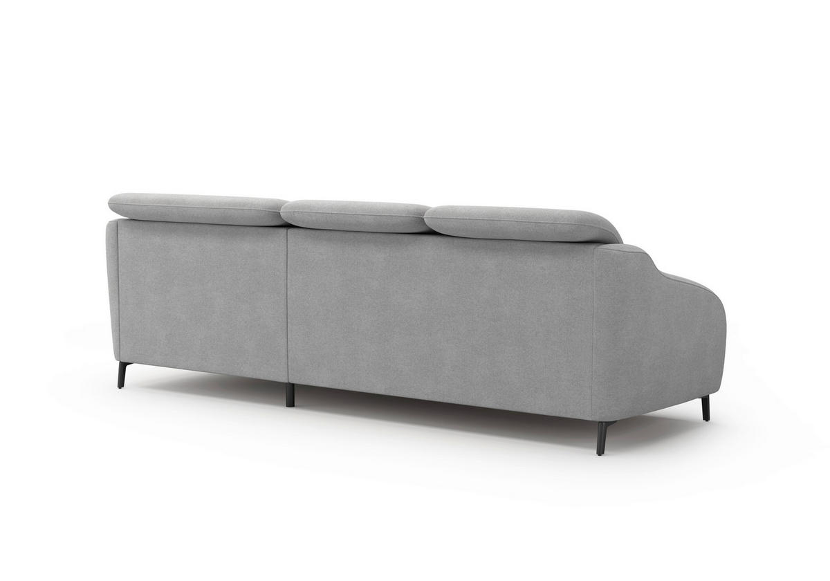 ECKSOFA BLUES V Grau Mikrofaser  - Schwarz/Grau, MODERN, Textil/Metall (271/191cm) - Sit & More