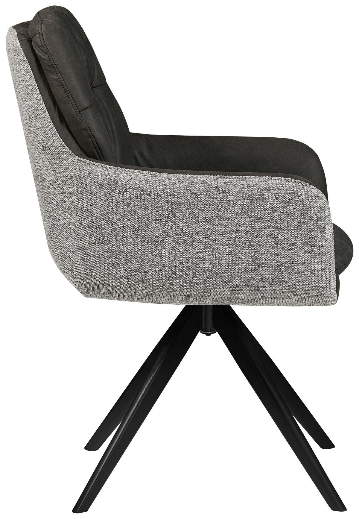 ŽIDLE S PODRUČKAMI, vzhled kůže, splétaný textil, černá - černá, Moderní, kov/textil (57/87/64,5cm) - MID.YOU