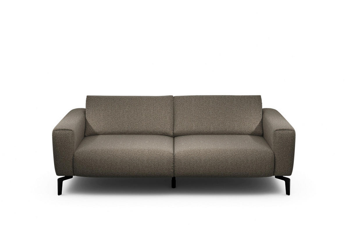 2,5-SITZER Chenille Braun  - Schwarz/Braun, Design, Textil/Metall (220/86/86-94cm) - SENSOO
