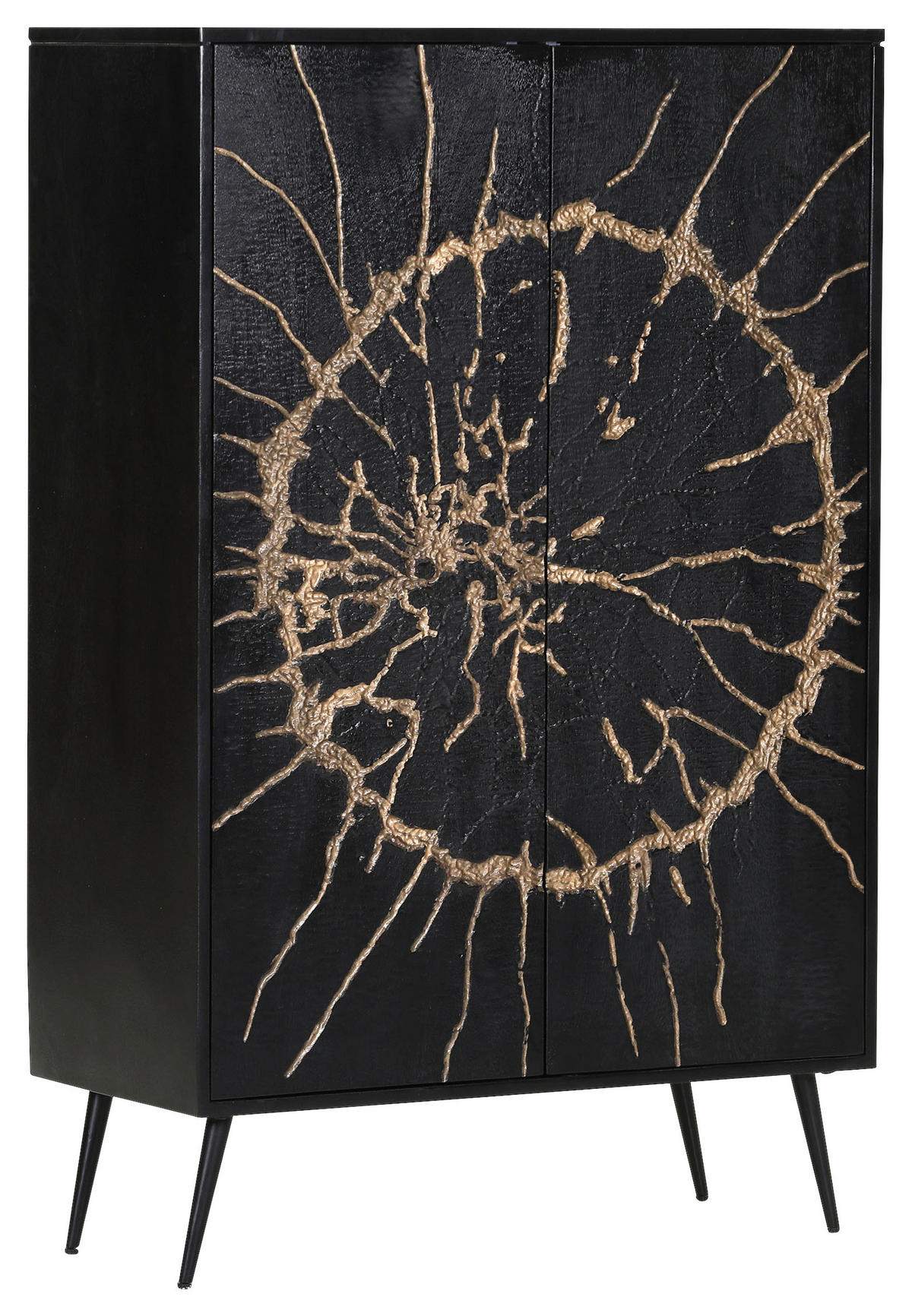 HIGHBOARD  in 90/140/40 cm  - Goldfarben/Schwarz, Design, Holz/Metall (90/140/40cm) - Landscape