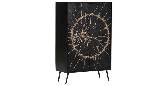 HIGHBOARD  90/140/40 cm  - Goldfarben/Schwarz, Design, Holz/Metall (90/140/40cm) - Landscape