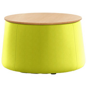 HOCKER in Holz, Textil Eichefarben, Gelb - Eichefarben/Gelb, Design, Holz/Textil (77/43cm) - Innovation