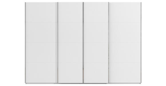 SCHWEBETÜRENSCHRANK 316/235/68 cm 4-türig Weiß  - Chromfarben/Weiß, Design, Holzwerkstoff/Metall (316/235/68cm) - Novel