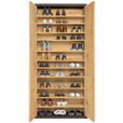 SCHUHSCHRANK 90,2/196,7/38,5 cm  - Dunkelgrau/Eichefarben, LIFESTYLE, Holzwerkstoff/Metall (90,2/196,7/38,5cm) - Xora