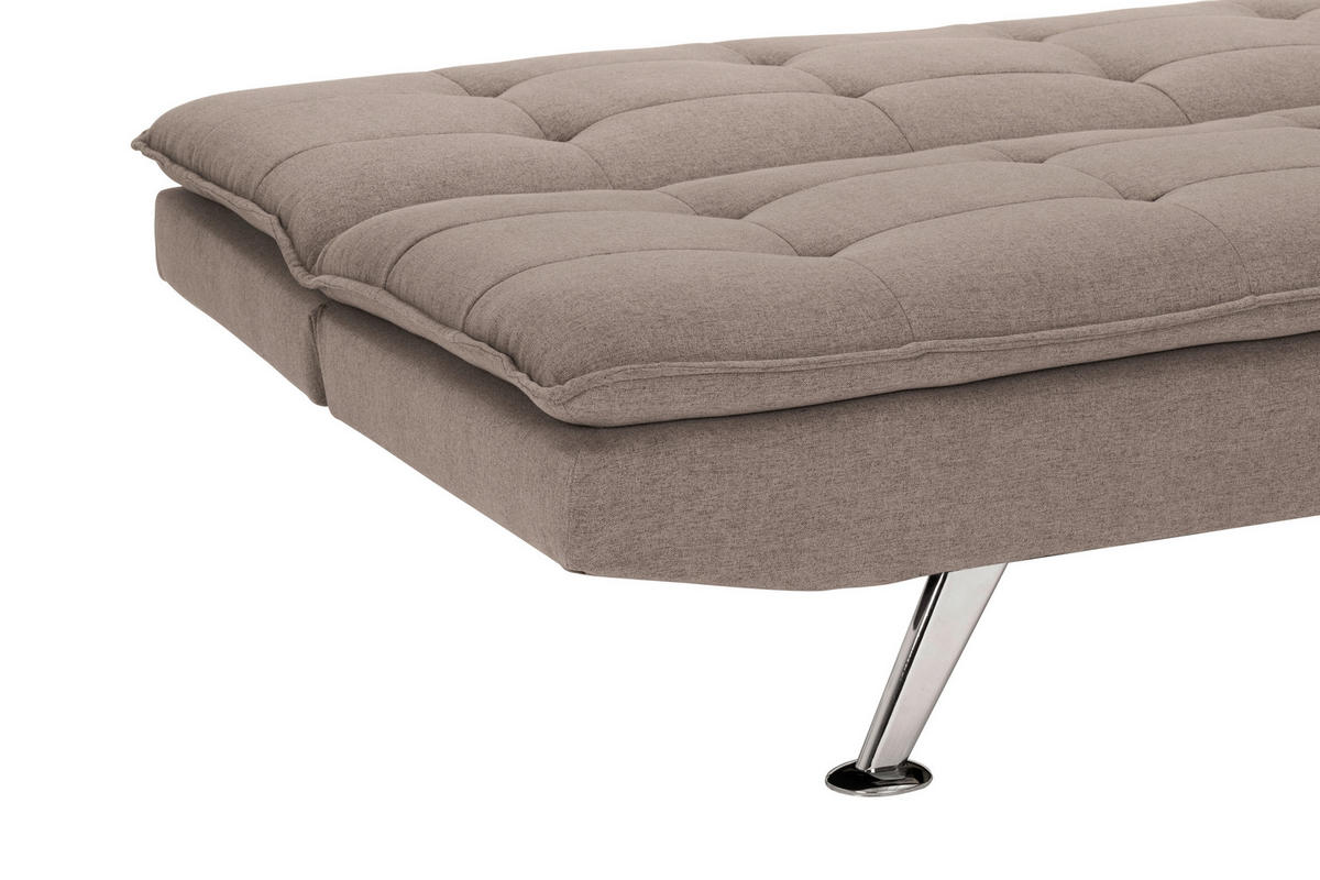 BÄDDSOFFA i linneimitation brun  - brun/silver, Basics, metall/textil (194/87/102cm) - MID.YOU