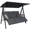 HOLLYWOODSCHAUKEL 210/160/145 cm  - Dunkelgrau/Anthrazit, Basics, Textil/Metall (210/160/145cm) - Boxxx