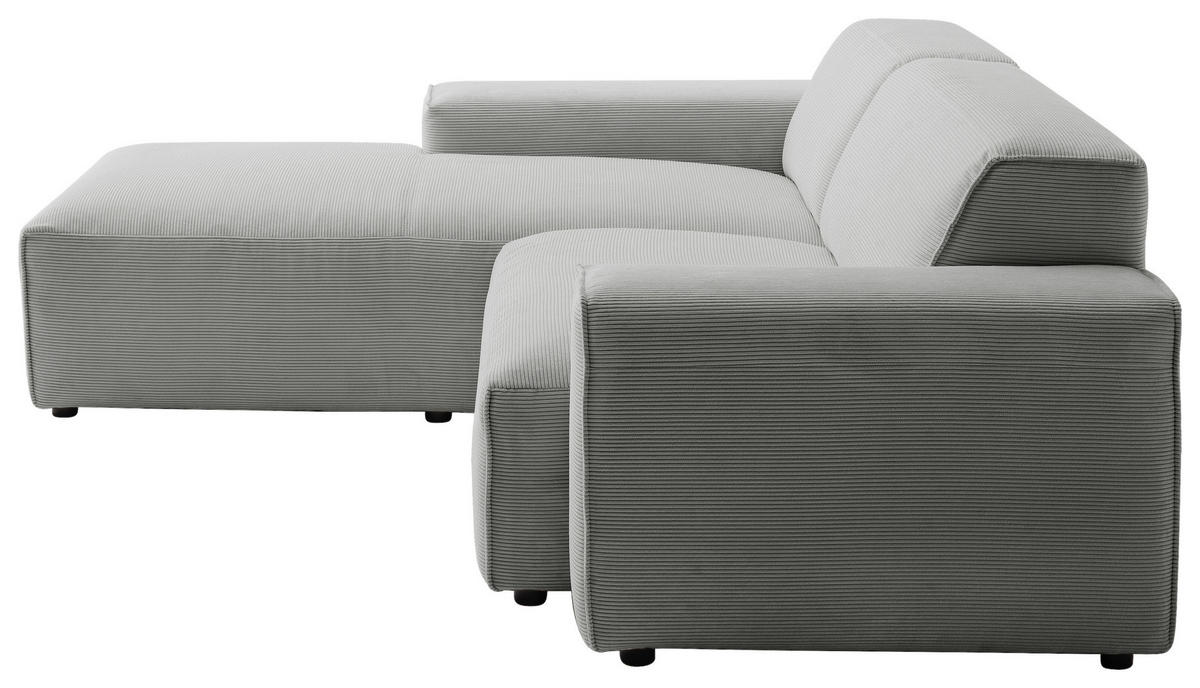 ECKSOFA Grau Cord  - Schwarz/Grau, Design, Kunststoff/Textil (189/230cm) - Pure Home Lifestyle