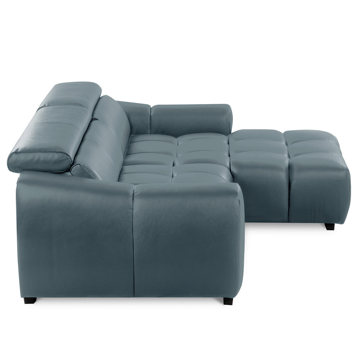 ECKSOFA  Echtleder Dunkelblau  - Schwarz/Dunkelblau, Design, Leder/Kunststoff (274/177cm) - Livetastic