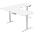 ECKSCHREIBTISCH höhenverstellbar  - Weiß, KONVENTIONELL, Holzwerkstoff/Kunststoff (160/160/72-117cm) - Carryhome