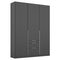 NYÍLÓAJTÓS SZEKRÉNY szürke  - alumínium színű/szürke, Modern, faalapú anyag/fém (136/229/54cm) - Rauch Möbel