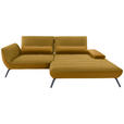 ECKSOFA in Webstoff Currygelb  - Currygelb/Schwarz, KONVENTIONELL, Textil/Metall (273/191cm) - Carryhome