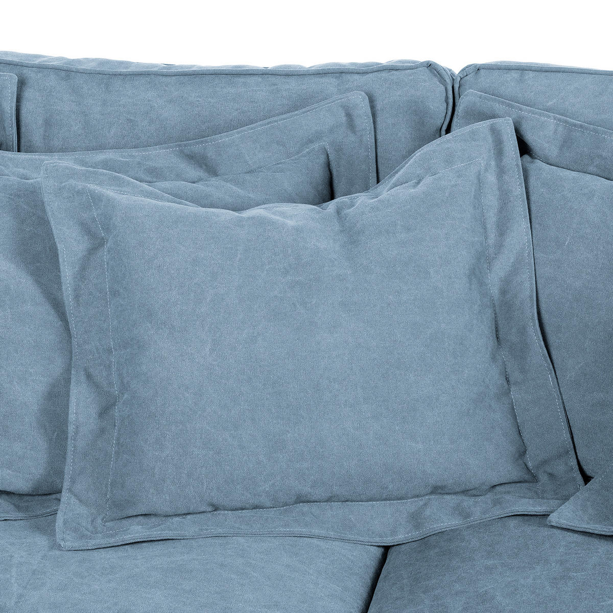 3-SITZER-SOFA STELLA in Webstoff Blau  - Blau/Schwarz, Design, Kunststoff/Textil (238/90/119cm) - P & B