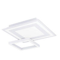 STROPNÉ SVIETIDLO, 45/45/7 cm - biela, Design, kov/plast (45/45/7cm) - Eglo