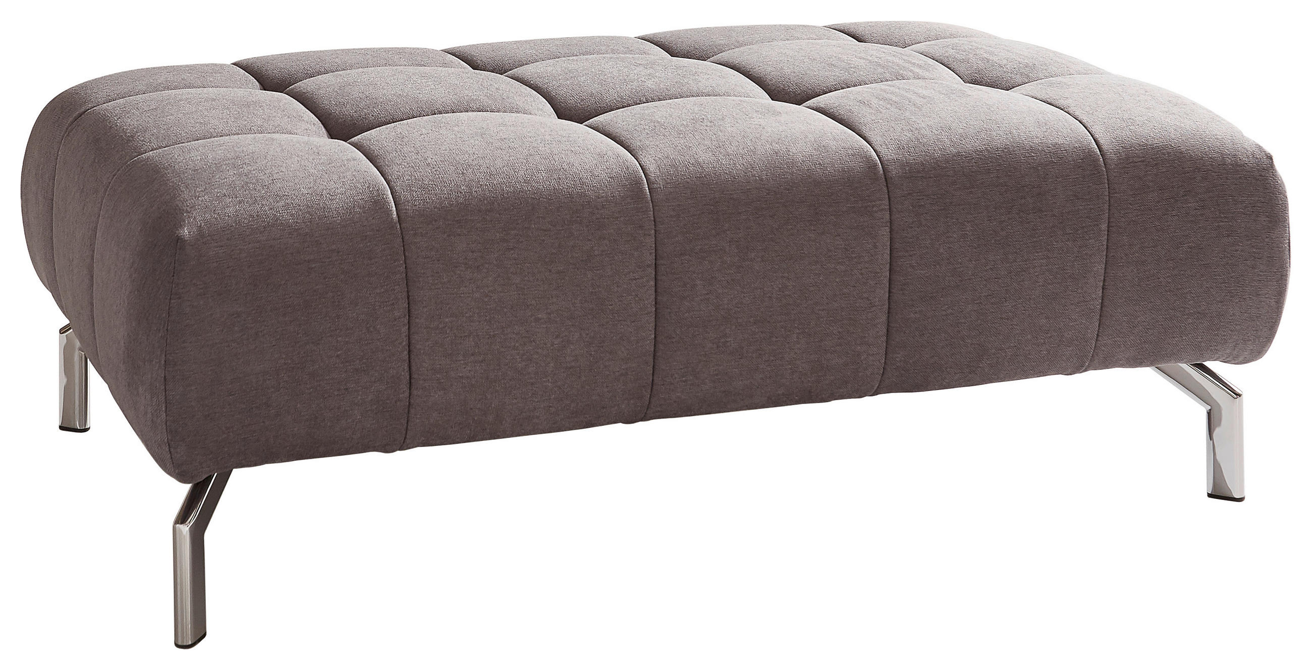 HOCKER Chenille Grau  - Chromfarben/Grau, Design, Textil (126/42/76cm) - Beldomo Style