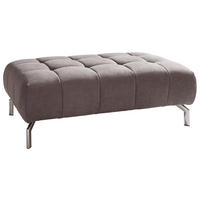 HOCKER Chenille Grau  - Chromfarben/Grau, Design, Textil (126/42/76cm) - Beldomo Style