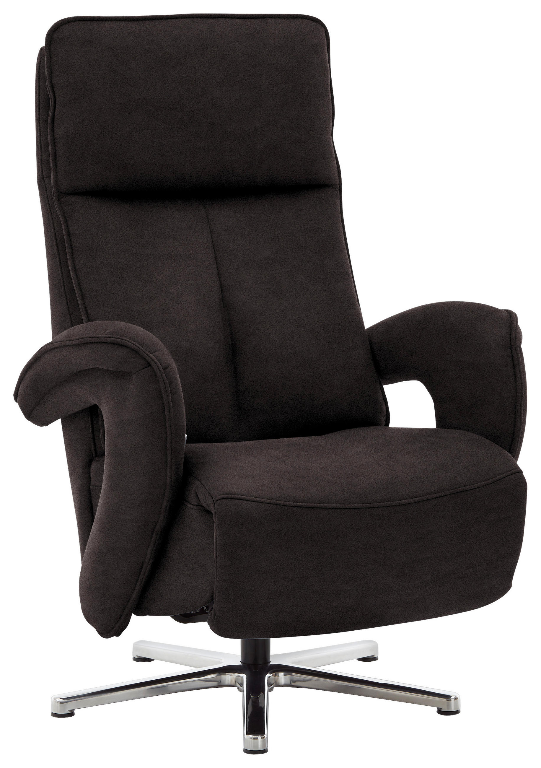 RELAXSESSEL Mikrofaser Kopfteilverstellung    - Chromfarben/Dunkelgrau, Design, Textil/Metall (77/110/87cm) - Valdera