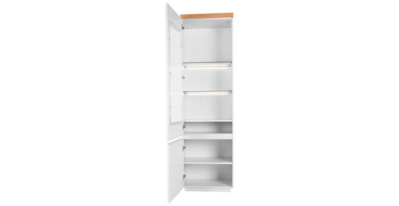 VITRINE in furniert Eiche Weiß, Eichefarben - Eichefarben/Weiß, MODERN, Holz/Holzwerkstoff (57/195/40cm) - Carryhome