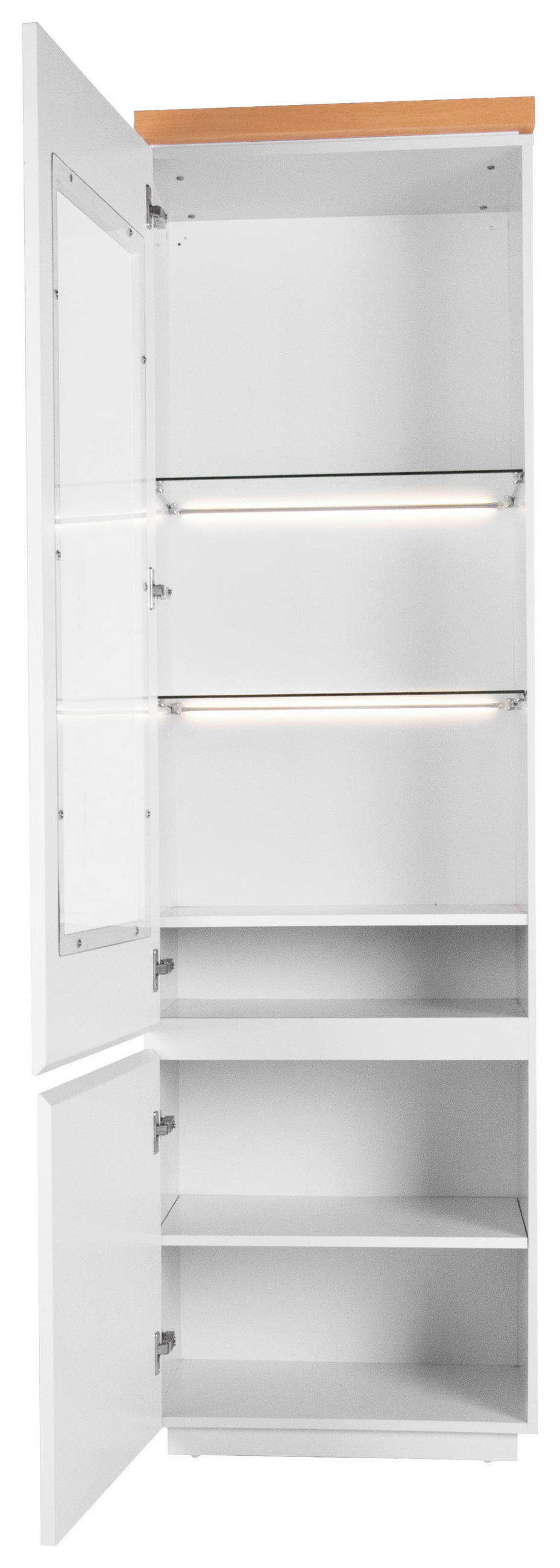 VITRINE in furniert Eiche Weiß, Eichefarben  - Eichefarben/Weiß, MODERN, Holz/Holzwerkstoff (57/195/40cm) - Carryhome