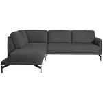 ECKSOFA in Flachgewebe Grau  230/254 cm  - Anthrazit/Grau, Design, Textil/Metall (230/254cm) - Johann Jakob
