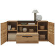 SIDEBOARD Wildeiche  181,9/89,4/45,2 cm  - Wildeiche/Schwarz, Natur, Glas/Holz (181,9/89,4/45,2cm) - Valnatura