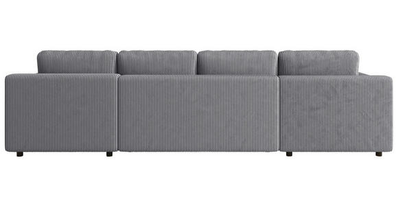 Wohnlandschaft inkl. Funktion Hellgrau Cord  - Hellgrau/Schwarz, KONVENTIONELL, Textil (200/360/200cm) - Xora