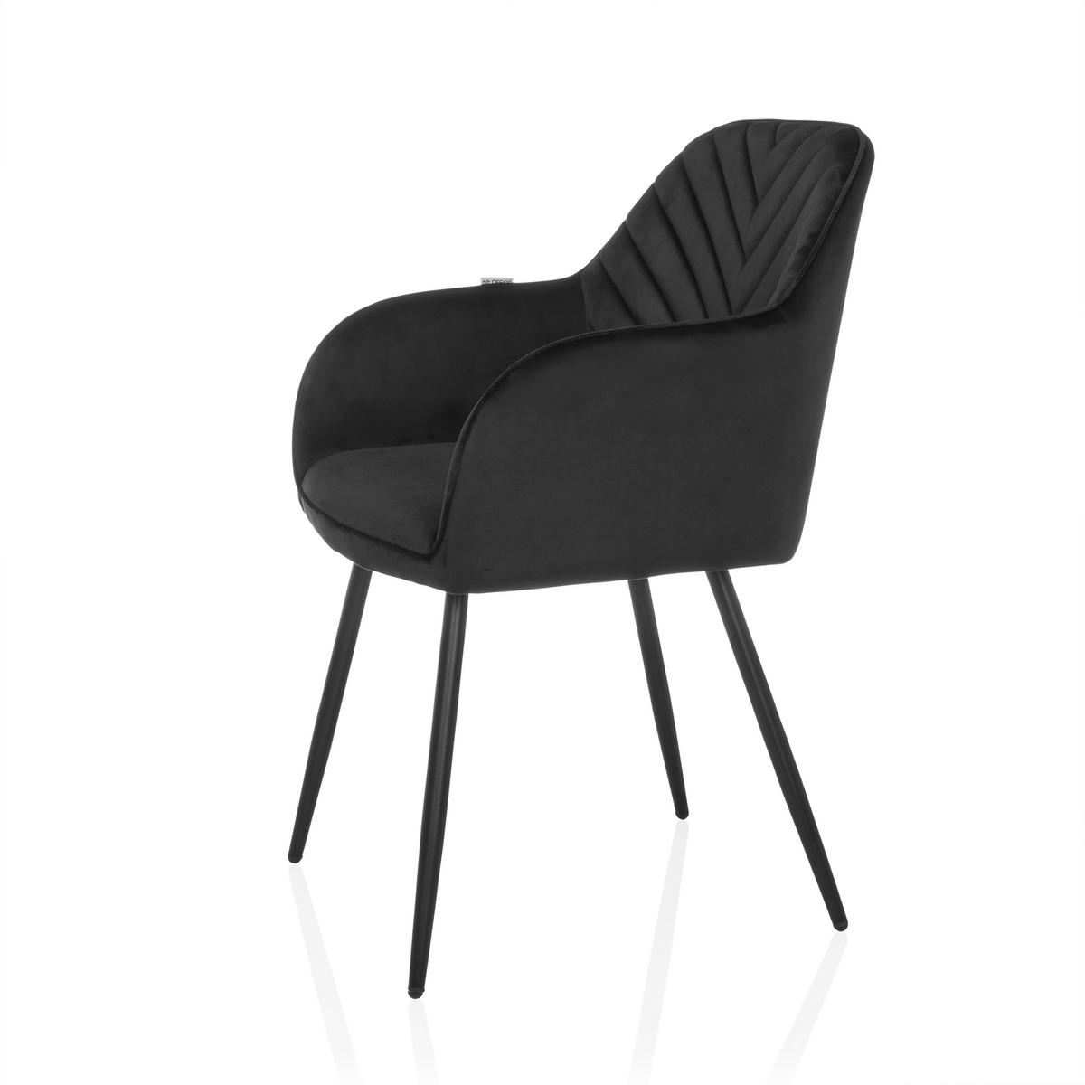 STOL MED ARMSTÖD  - svart, Modern, metall/textil (55/86/58cm) - MID.YOU