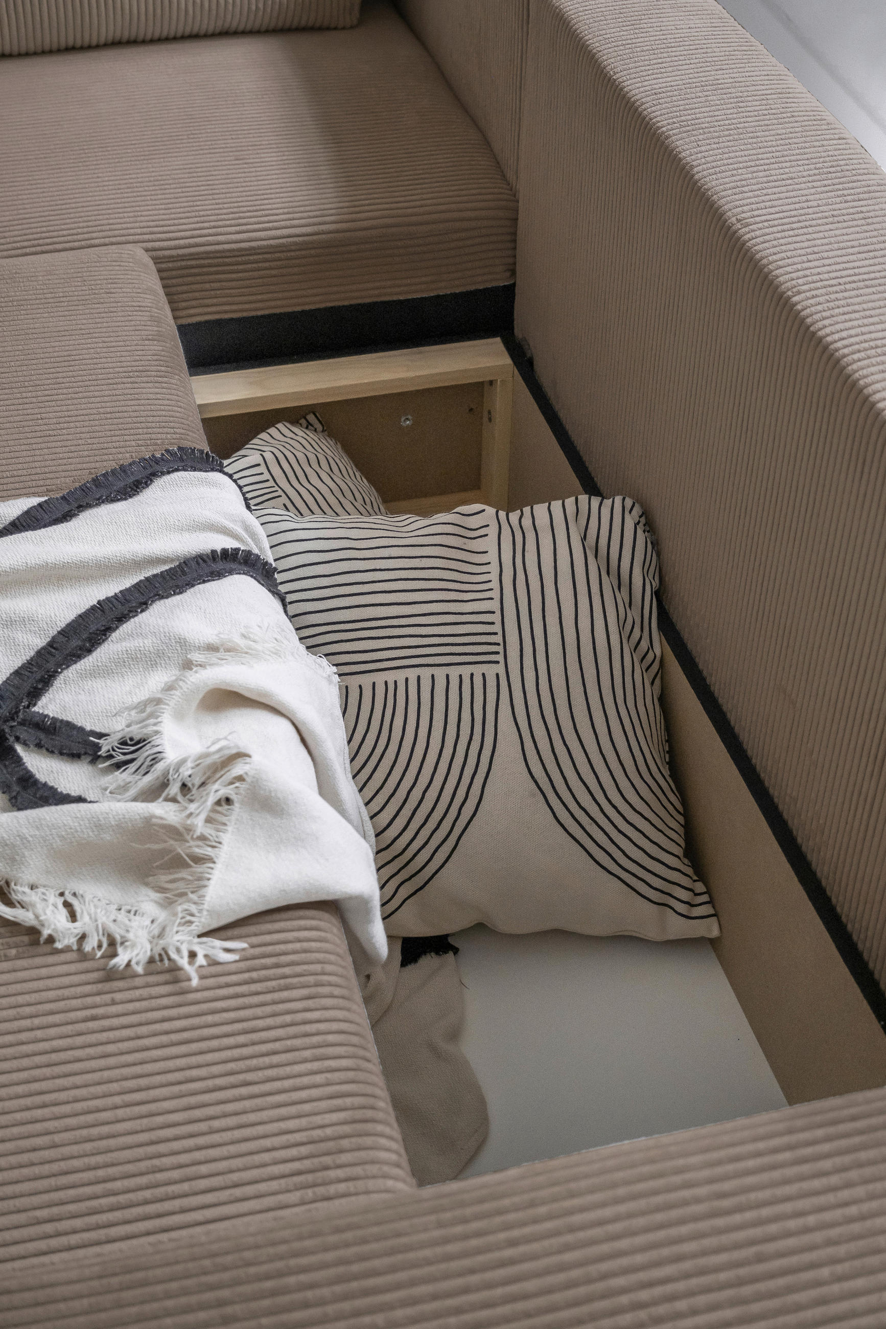 KUTNA GARNITURA tekstil  taupe   - crna/taupe, Design, tekstil/plastika (194/247cm) - MID.YOU
