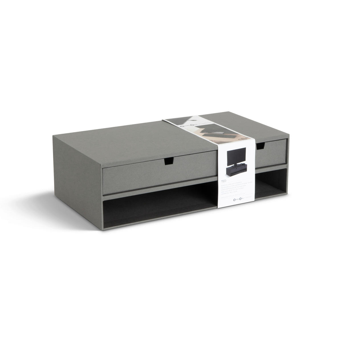 SCHUBLADENBOX    26/48.5/15 cm  - Grau, Basics, Karton/Papier (26/48.5/15cm)