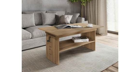 COUCHTISCH 110-140/65/51,5-61,5 cm rechteckig Eichefarben  - Eichefarben, KONVENTIONELL, Holzwerkstoff (110-140/65/51,5-61,5cm) - Xora