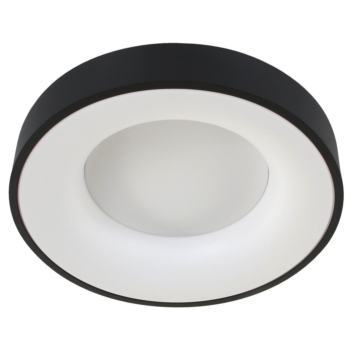 LED-DECKENLEUCHTE Ringlede 48/9 cm   - Schwarz, KONVENTIONELL, Kunststoff/Metall (48/9cm)