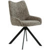 STUHL  in Eisen Chenille Metall, Textil  - Schwarz/Braun, Design, Textil/Metall (55/89/61cm) - Ambia Home