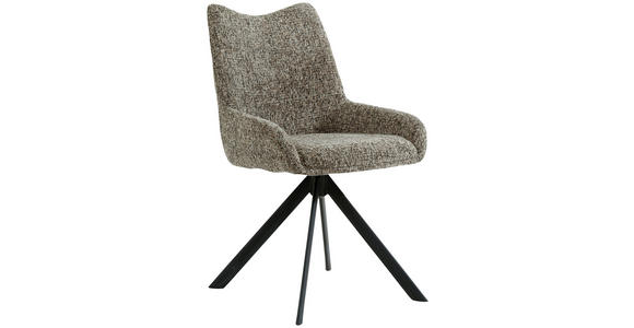STUHL JUSTUS - Schwarz/Braun, Design, Textil/Metall (55/89/61cm) - Ambia Home