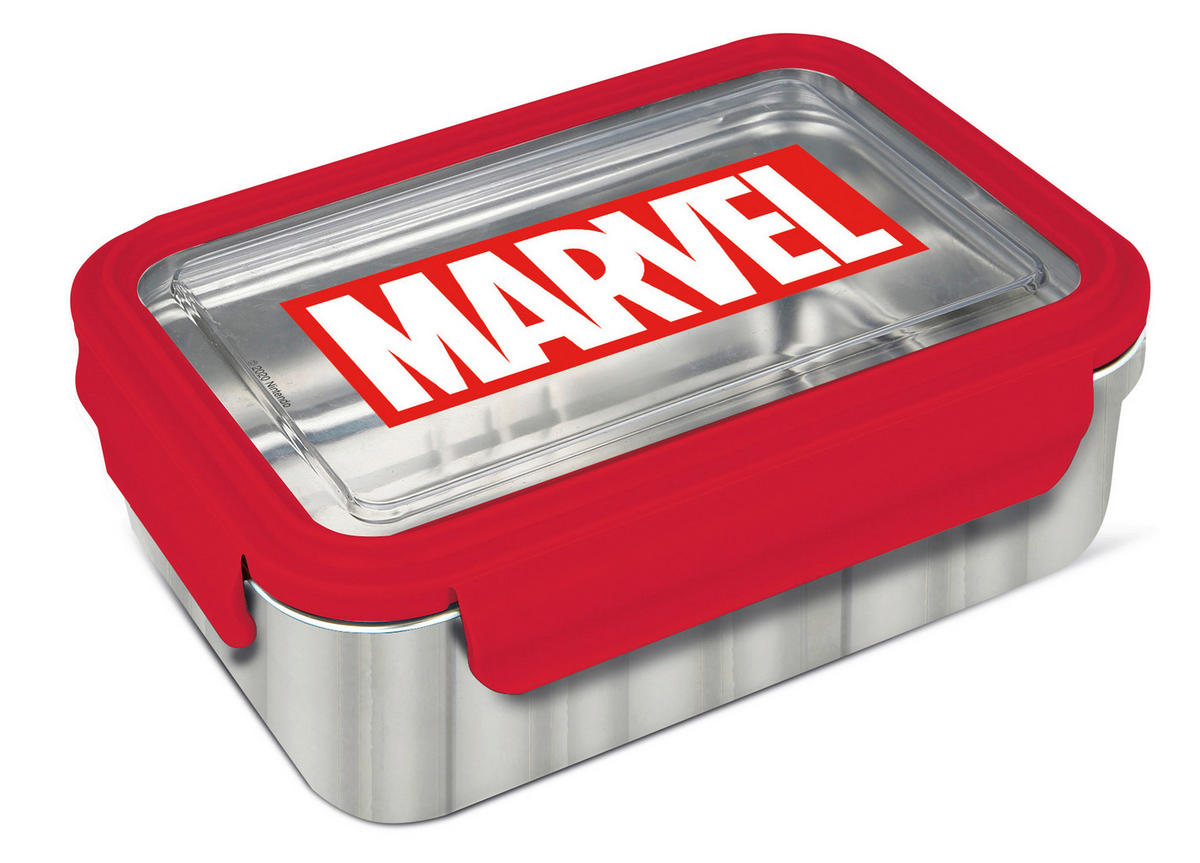 LUNCHBOX - Rot/Silberfarben, Basics, Metall (19/14/6cm) - Marvel