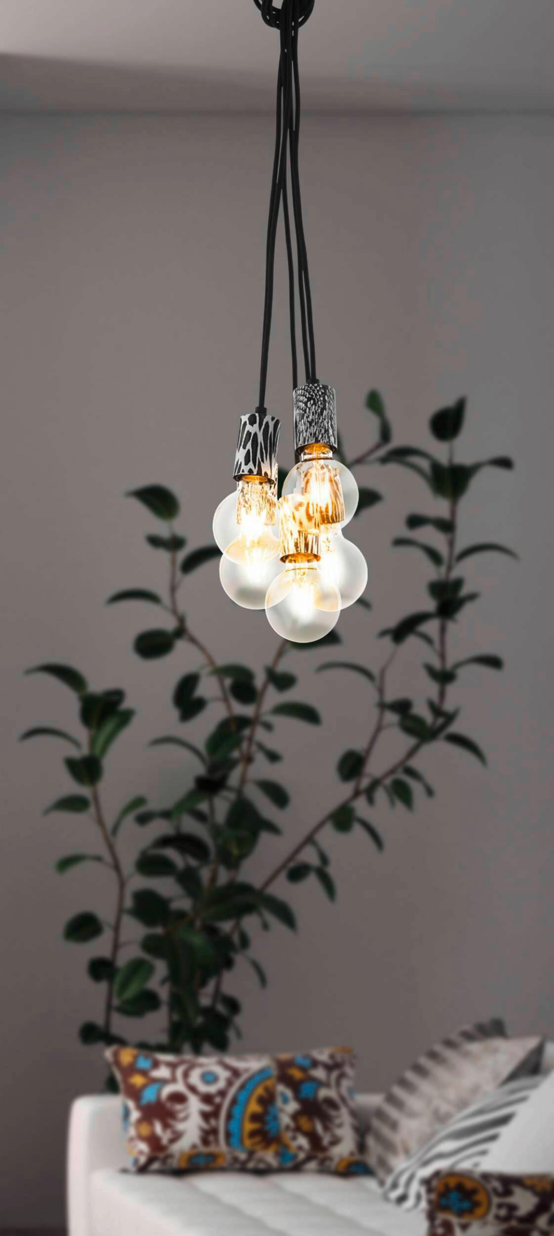 Thumbnail - Eglo Hängeleuchte Nagpur, Schwarz, Weiß, Metall, Papier, länglich,länglich, 131 cm, Lampen & Leuchten, Innenbeleuchtung,...