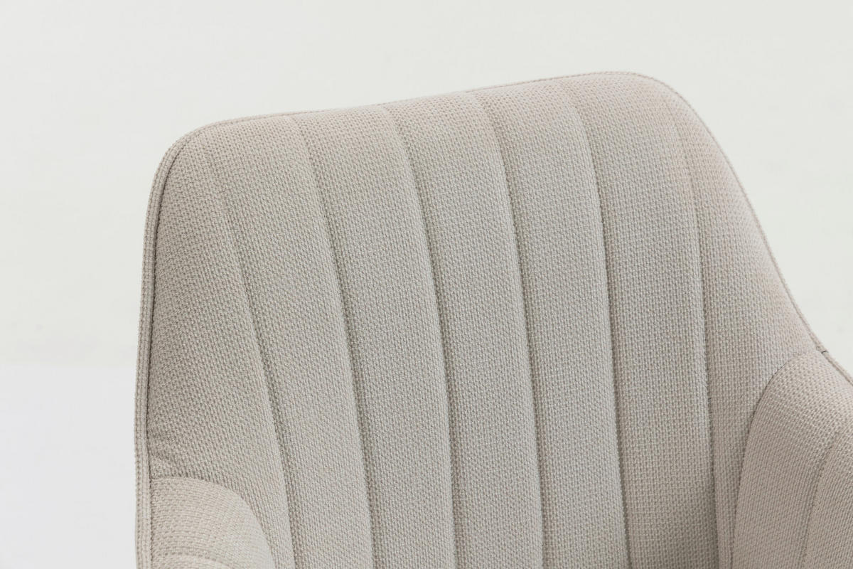 ARMLEHNSTUHL  Sitzfläche 180° drehbar   - Creme/Schwarz, MODERN, Textil/Metall (63/83/63cm) - Livetastic