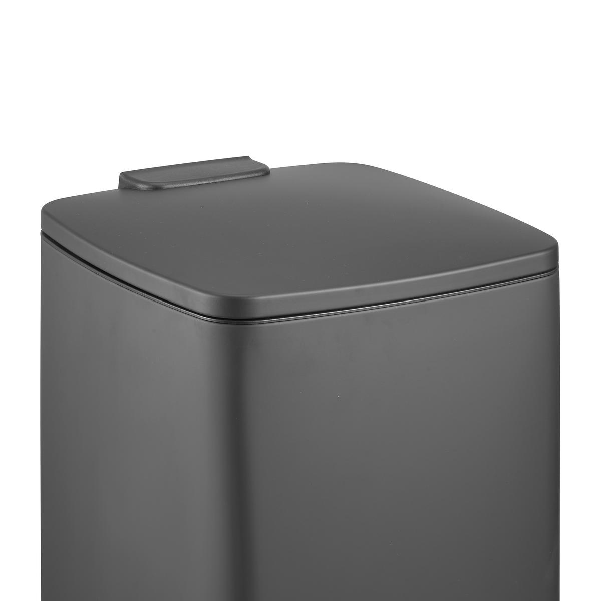 ABFALLEIMER 50 l  Metall  - Schwarz, MODERN, Kunststoff/Metall (45/60/38cm) - MID.YOU