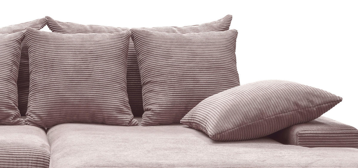 ECKSOFA Rosa Cord  - Schwarz/Rosa, MODERN, Kunststoff/Textil (278/200cm) - Livetastic