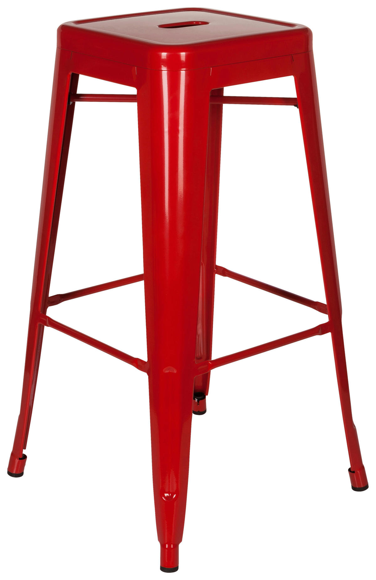 BARHOCKER Rot Stahl stapelbar  - Rot, Basics, Metall (44/77/44cm) - MID.YOU